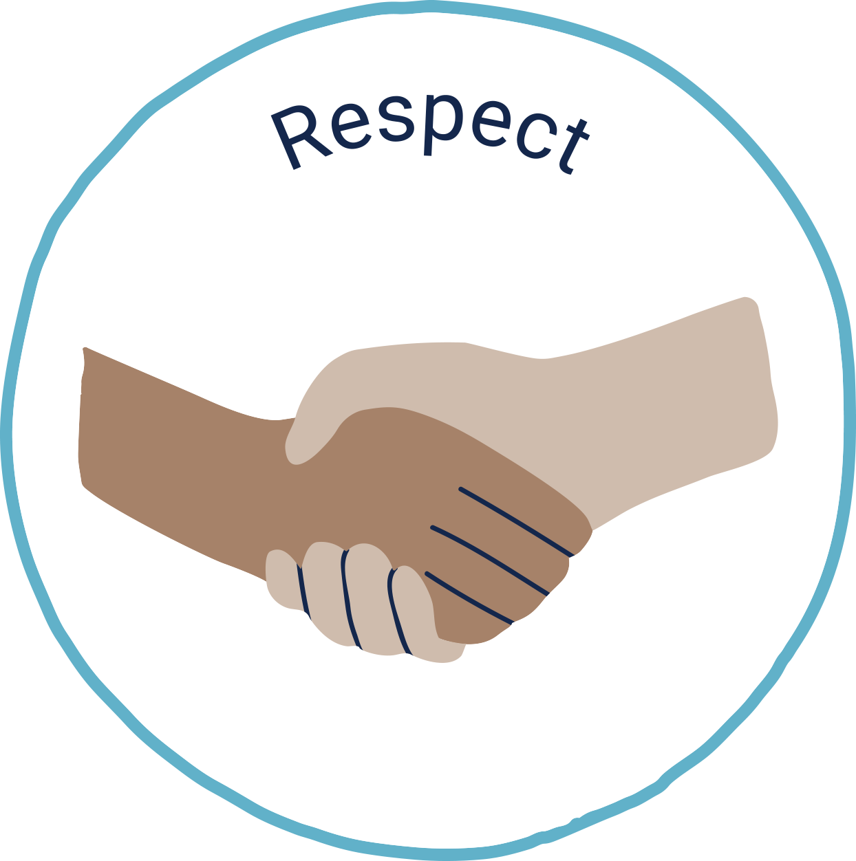 An illustration of a handshake